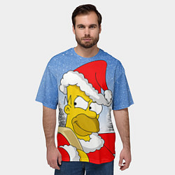 Футболка оверсайз мужская Санта Гомер, цвет: 3D-принт — фото 2
