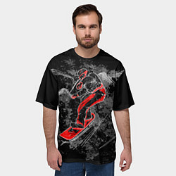 Футболка оверсайз мужская Сноубордист, цвет: 3D-принт — фото 2