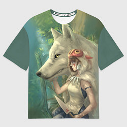 Футболка оверсайз мужская Принцесса и волк, цвет: 3D-принт