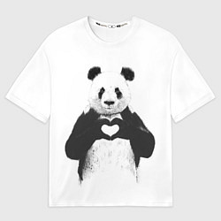Мужская футболка оверсайз Panda Love