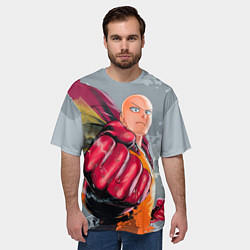 Футболка оверсайз мужская One Punch Man Fist, цвет: 3D-принт — фото 2