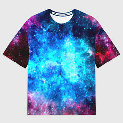 Футболка оверсайз мужская Голубая вселенная, цвет: 3D-принт