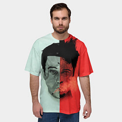 Футболка оверсайз мужская Norton: White & Red, цвет: 3D-принт — фото 2