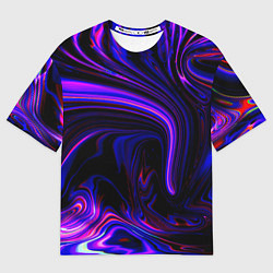 Мужская футболка оверсайз Цветные разводы