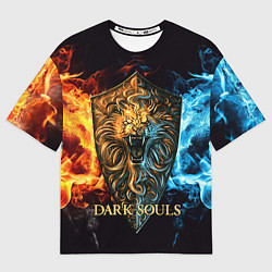 Футболка оверсайз мужская Dark Souls: Lion Shield, цвет: 3D-принт
