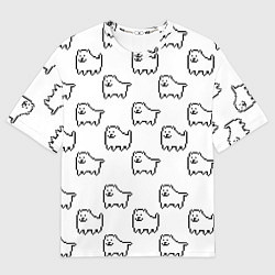 Мужская футболка оверсайз Undertale Annoying dog white
