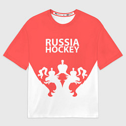 Футболка оверсайз мужская Russia Hockey, цвет: 3D-принт