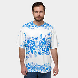 Футболка оверсайз мужская Гжель, цвет: 3D-принт — фото 2