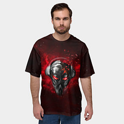 Футболка оверсайз мужская Pirate Station: Blood Face, цвет: 3D-принт — фото 2