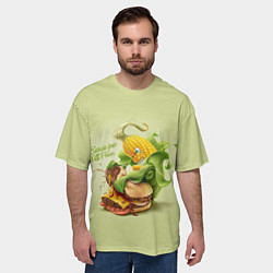 Футболка оверсайз мужская Правильное питание, цвет: 3D-принт — фото 2