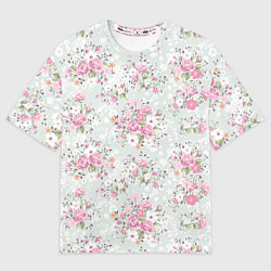 Мужская футболка оверсайз Flower pattern