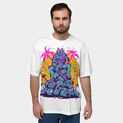 Футболка оверсайз мужская Hotline Miami: Throne, цвет: 3D-принт — фото 2