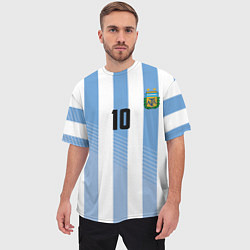 Футболка оверсайз мужская Месси - сборная Аргентины, цвет: 3D-принт — фото 2