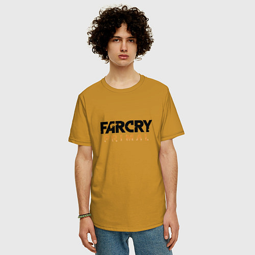 Мужская футболка оверсайз Far Cry: Primal Logo / Горчичный – фото 3