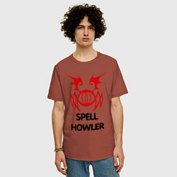 Футболка оверсайз мужская Dark Elf Mage - Spell Howler, цвет: кирпичный — фото 2