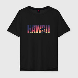 Футболка оверсайз мужская HAWAII 9, цвет: черный