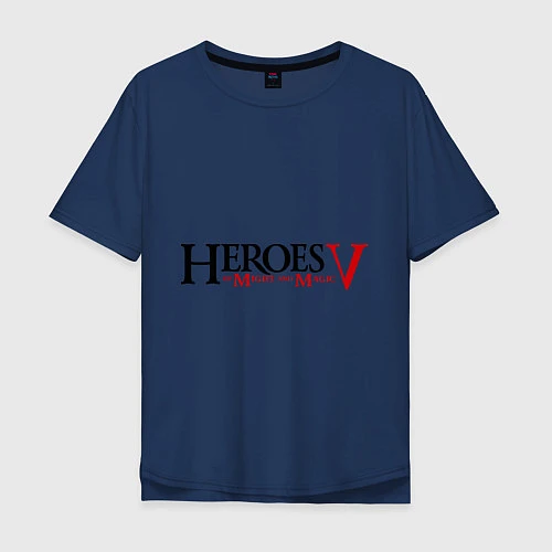 Мужская футболка оверсайз Heroes V / Тёмно-синий – фото 1