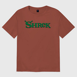 Футболка оверсайз мужская Shrek: Logo, цвет: кирпичный