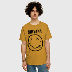 Футболка оверсайз мужская Nirvana, цвет: горчичный — фото 2