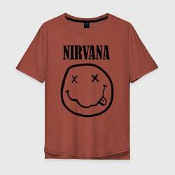 Футболка оверсайз мужская Nirvana, цвет: кирпичный