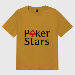 Футболка оверсайз мужская Poker Stars, цвет: горчичный