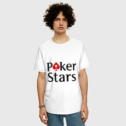 Футболка оверсайз мужская Poker Stars, цвет: белый — фото 2