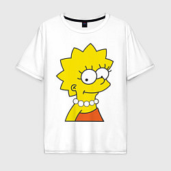 Футболка оверсайз мужская Lisa Simpson, цвет: белый