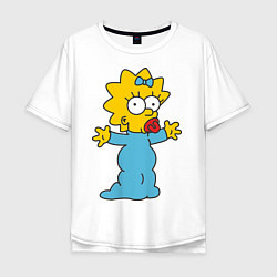 Футболка оверсайз мужская Maggie Simpson, цвет: белый