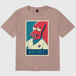 Футболка оверсайз мужская Zoidberg: Why not?, цвет: пыльно-розовый