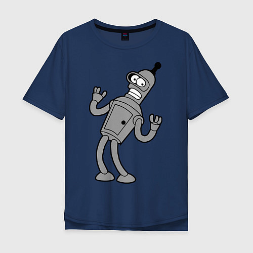 Мужская футболка оверсайз Bender Error / Тёмно-синий – фото 1