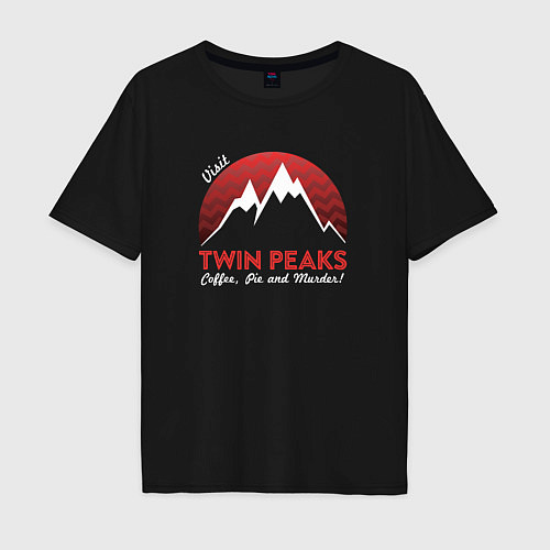 Мужская футболка оверсайз Twin Peaks: Pie & Murder / Черный – фото 1