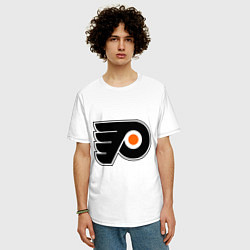 Футболка оверсайз мужская Philadelphia Flyers, цвет: белый — фото 2