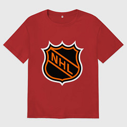 Футболка оверсайз мужская NHL, цвет: красный