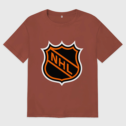 Мужская футболка оверсайз NHL / Кирпичный – фото 1