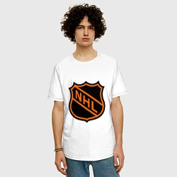 Футболка оверсайз мужская NHL, цвет: белый — фото 2