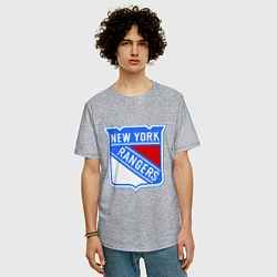 Футболка оверсайз мужская New York Rangers, цвет: меланж — фото 2