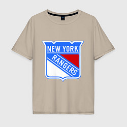 Футболка оверсайз мужская New York Rangers, цвет: миндальный