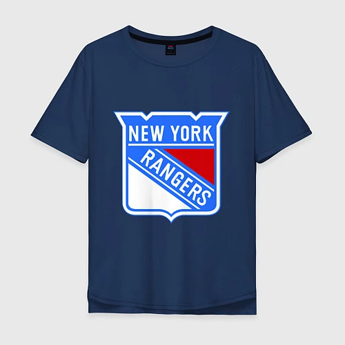 Мужская футболка оверсайз New York Rangers / Тёмно-синий – фото 1