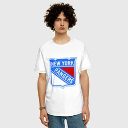 Футболка оверсайз мужская New York Rangers, цвет: белый — фото 2