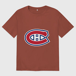 Футболка оверсайз мужская Montreal Canadiens, цвет: кирпичный