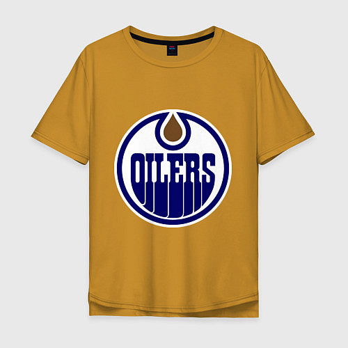 Мужская футболка оверсайз Edmonton Oilers / Горчичный – фото 1