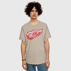 Футболка оверсайз мужская Detroit Red Wings, цвет: миндальный — фото 2
