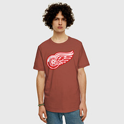 Футболка оверсайз мужская Detroit Red Wings, цвет: кирпичный — фото 2