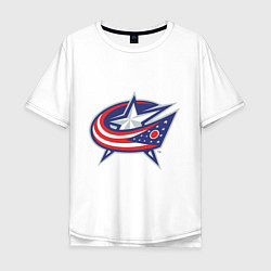 Футболка оверсайз мужская Columbus Blue Jackets, цвет: белый