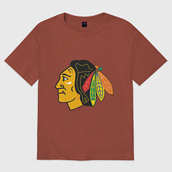 Футболка оверсайз мужская Chicago Blackhawks, цвет: кирпичный