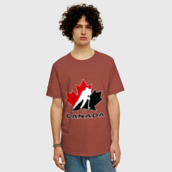 Футболка оверсайз мужская Canada, цвет: кирпичный — фото 2