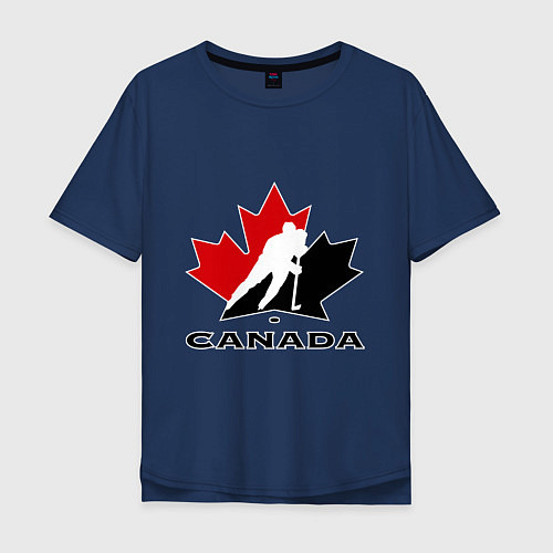 Мужская футболка оверсайз Canada / Тёмно-синий – фото 1