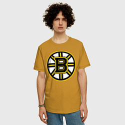 Футболка оверсайз мужская Boston Bruins, цвет: горчичный — фото 2