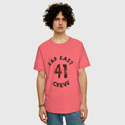 Футболка оверсайз мужская Far East 41 Crew, цвет: коралловый — фото 2