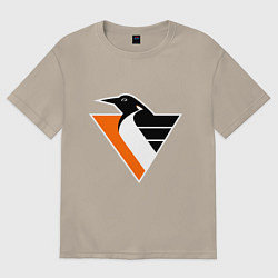 Футболка оверсайз мужская Pittsburgh Penguins, цвет: миндальный